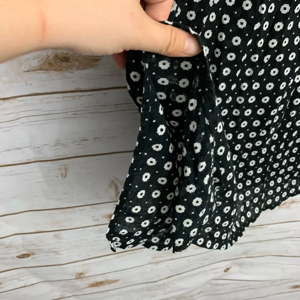 J Crew Jane Black White Cotton Tassel Tie Dress